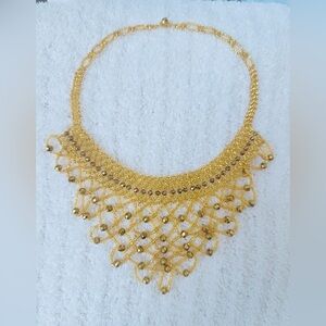 Gold Cascading Handmade Artisan Necklace